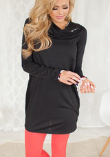 Black Leopard Print Hooded Long Sleeve Fashion Pullover Sweatshirt