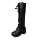Lace Up Knee High Boots