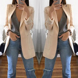 Apricot Pockets Zipper Turndown Collar Single Button Fashion Trench Coat Apricot Pockets Zipper Turndown Collar Single Button Fashion Trench Coat