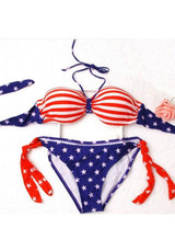 Sapphire Blue Floral 2-in-1 Tie Back Condole Belt Swimwear