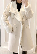 Apricot Pockets Zipper Buttons Turndown Collar Long Sleeve Suede Coat Apricot Pockets Zipper Buttons Turndown Collar Long Sleeve Suede Coat