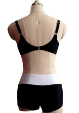 Black-White Patchwork Spaghetti Strap Two Piece Plus Size Bikini Swimwear