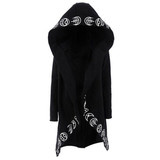 Blackmeoww Goth Men Wizard Print Hoodie Plus Size - Black S To 6XL