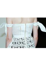White Lace Cut Out Bow Off Shoulder Backless Sweet Blouse