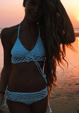 White Spaghetti Strap Cut Out 2-in-1 Tie Back Swimwear