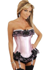 Pink Patchwork Lace Collarless Dacron Slim Vest