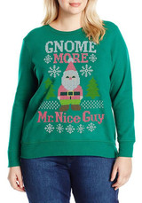 Green Floral Round Neck Long Sleeve Casual Christmas Sweatshirt