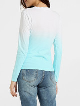 Casual Cross Straps Round Neck Dacron Gradient Sweatshirt