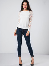 Casual Crew Neck Hollow Out Patchwork Plain Raglan Sleeve Sweatshirt