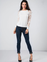 Casual Crew Neck Hollow Out Patchwork Plain Raglan Sleeve Sweatshirt
