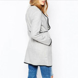 New Grey Pockets Long Sleeve Going out Outerwear