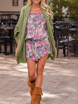 New Green Irregular V-neck Dolman Sleeve Casual Cardigan Sweater