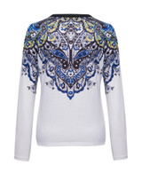 Casual Round Neck Floral Paisley Printed Sweatshirt