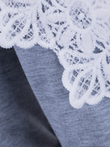 Casual Round Neck Decorative Lace Color Block Sweatshirt