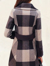 Casual Stunning Lapel Breasted Patchwork Plaid Coat