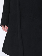 Casual Band Collar Longline Plain Woolen Coat