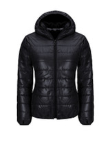 Casual Basic Hooded Pocket Quilted Plain Padded Coat