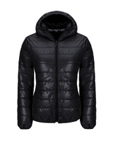Casual Basic Hooded Pocket Quilted Plain Padded Coat