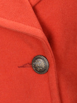 Casual Double Breasted Patch Pocket Lapel Plain Woolen Coat