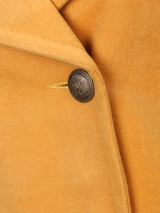Casual Double Breasted Patch Pocket Lapel Plain Woolen Coat