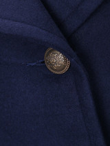 Casual Double Breasted Patch Pocket Lapel Plain Woolen Coat