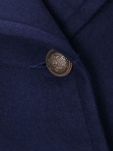 Casual Double Breasted Patch Pocket Lapel Plain Woolen Coat