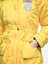 Casual Warm Hooded Drawstring Patch Pocket Padded Coat