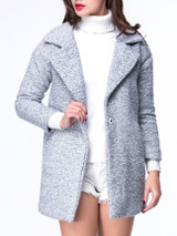 Casual Warm Lapel Slit Pocket Single Button Coat