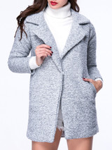 Casual Warm Lapel Slit Pocket Single Button Coat
