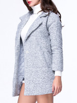 Casual Warm Lapel Slit Pocket Single Button Coat