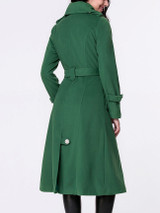 Lapel Double Breasted Plain Duster Woolen Coat