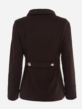 Casual Double Breasted Lapel Cotton Plain Woolen Coat