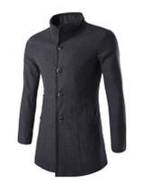 Casual Band Collar Warm Men Coat