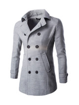 Lapel Double Breasted Men Coat