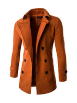Lapel Double Breasted Men Coat