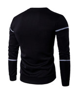 Casual Round Neck Color Block Big Plaid Men Sweatshirt