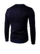 Casual Round Neck Reindeer Embroidery Men Sweatshirt