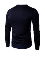 Casual Round Neck Reindeer Embroidery Men Sweatshirt