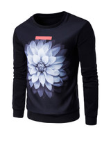 Casual Attractive Round Neck Flower Printed Men Sweatshirt