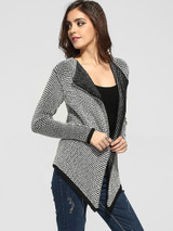Casual Lapel Worsted Striped Cardigan Casual Lapel Worsted Striped Cardigan