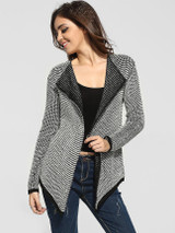 Casual Lapel Worsted Striped Cardigan Casual Lapel Worsted Striped Cardigan