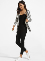 Casual Lapel Knit Striped Cardigan Casual Lapel Knit Striped Cardigan
