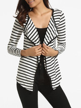Casual Lapel Knit Striped Cardigan Casual Lapel Knit Striped Cardigan