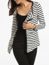 Casual Lapel Knit Striped Cardigan Casual Lapel Knit Striped Cardigan