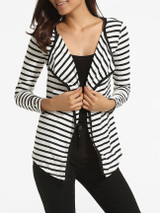Casual Lapel Knit Striped Cardigan Casual Lapel Knit Striped Cardigan