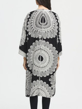 Casual Collarless Tribal Printed Kimono Sleeve Cardigan