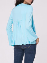 Casual Collarless Plain Asymmetric Hem Cardigan