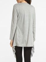 Casual Asymmetrical Hems Collarless Cotton Plain Cardigan