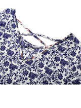 Casual V-Neck Printed Long Sleeve Skater Dress
