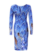 Casual Stylish Printed Long Sleeve Round Neck Bodycon Dress
